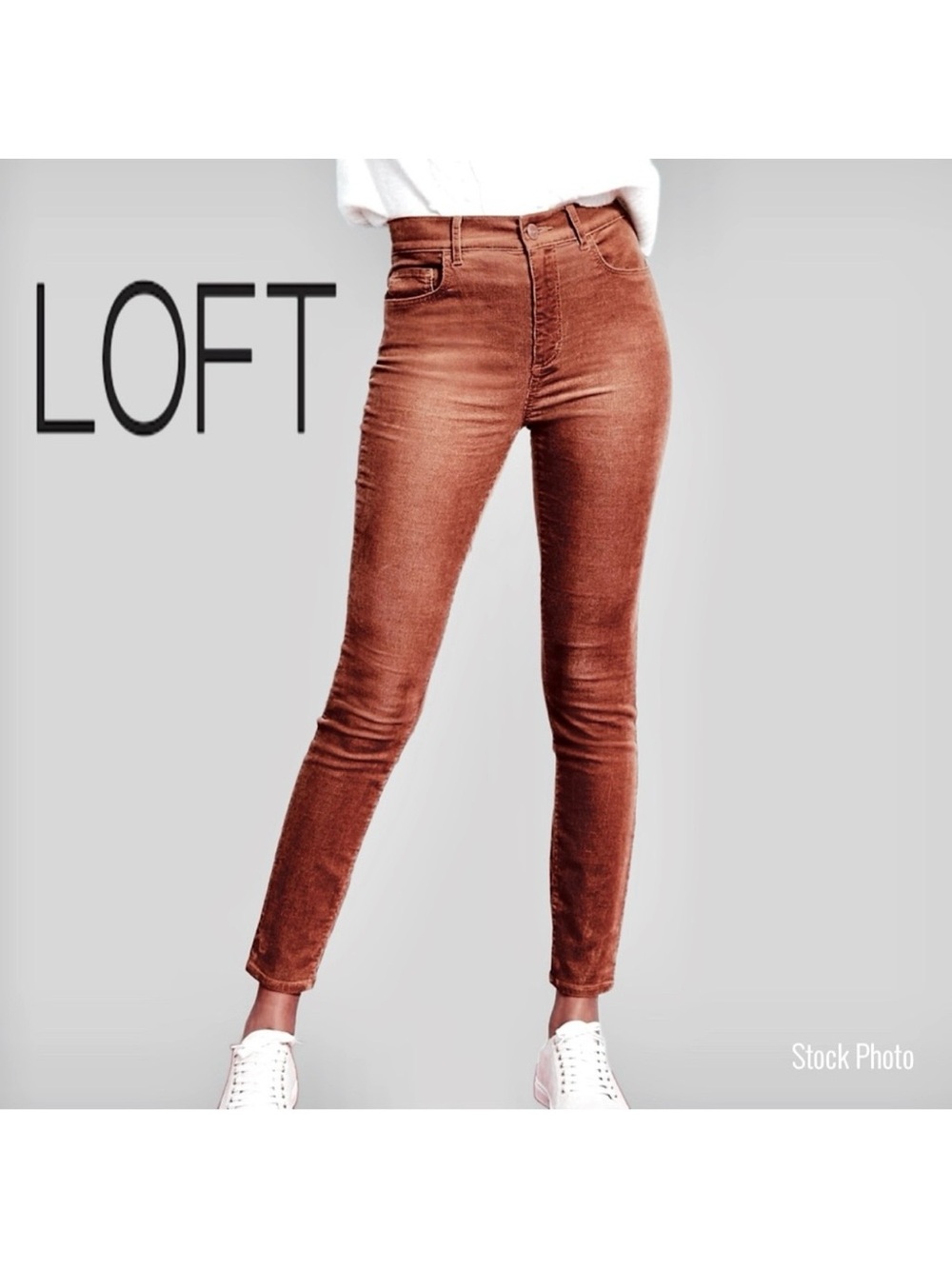 LOFT Corduroy High-Waist Skinny Pants (26/2)